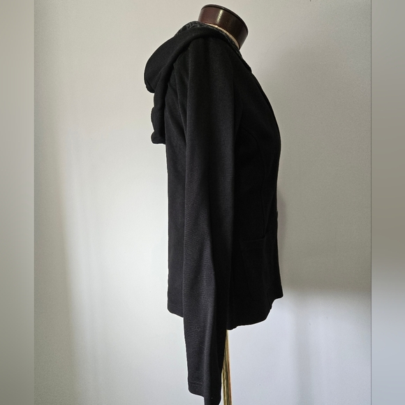 Tonya Debellis Black Sweater Blazer/ Jacket With Removable Hood. Size Medium - Picture 4 of 13
